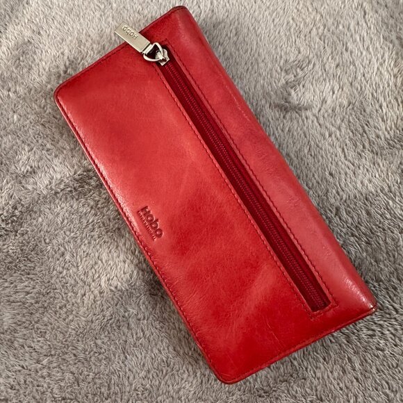 Hobo International Red Leather Wallet Clutch Purse - Picture 4 of 7